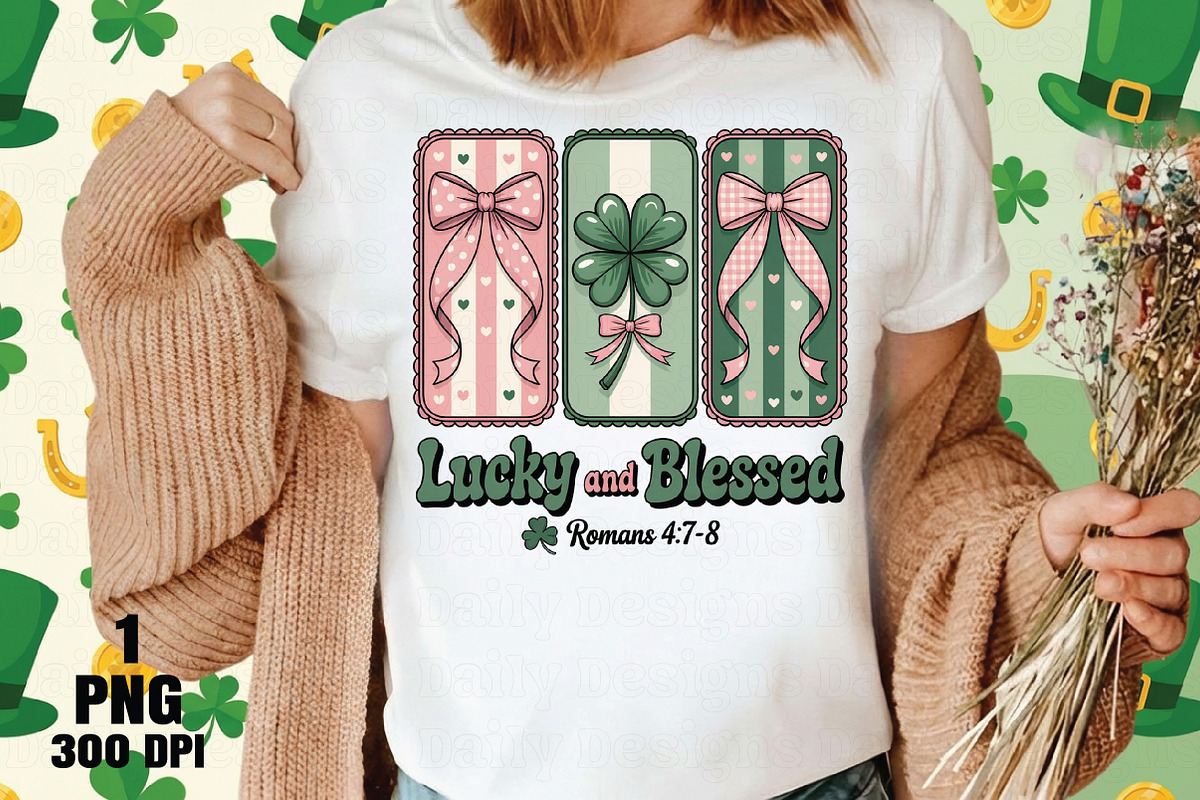 Lucky And Blessed Retro Patrick png, an Illustration by Daily.Designs (Photo 5 of 5)