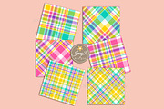 Colorful Bright Plaids Digital Paper, a Background Graphic by JennyL Designs (Thumbnail 3 of 7)