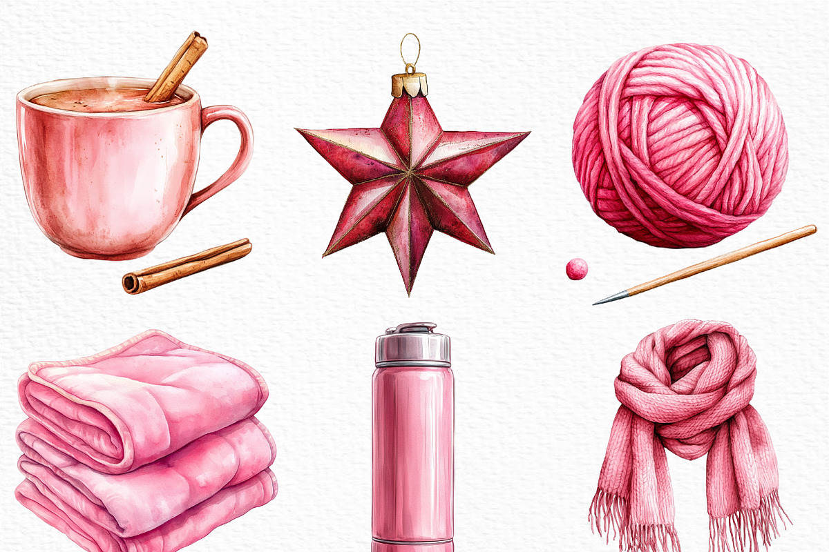 Blush Winter Clipart, an Illustration by Craft Nest (Photo 3 of 6)