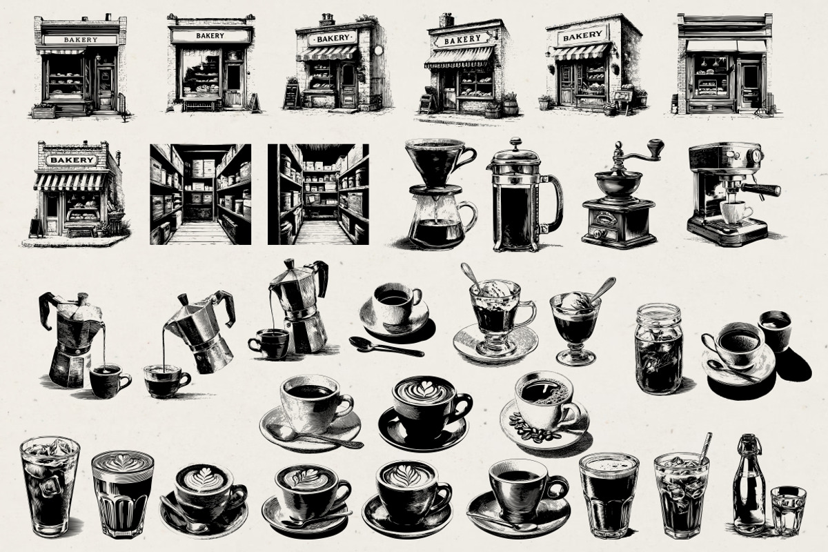 280 Vintage Bakery Illustrations, a Food Illustration by Nocturnal Wolf (Photo 8 of 15)