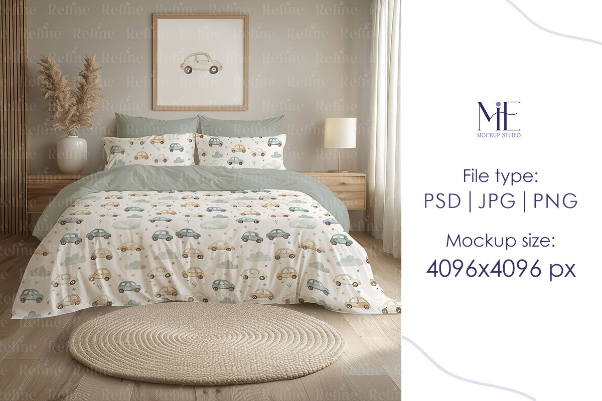 Bedding Duvet & Pillow Cover Mockup, a Household Mockup by Mie Mockup Studio (Photo 3 of 5)