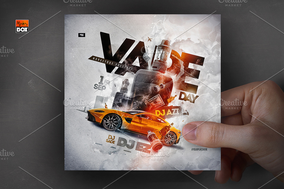 Vape Party Flyer, a Flyer Template by MonkeyBOX (Photo 3 of 3)