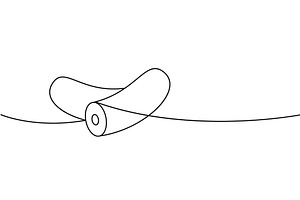 Cheese sausages one line continuous, a Food Illustration by GraphiShop