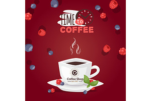 Time To Coffee Logo, Cup Aromatic