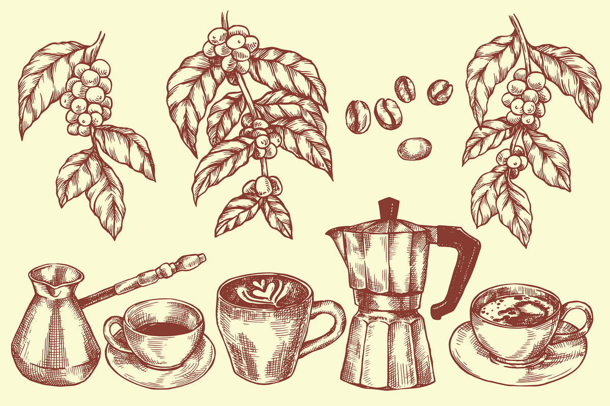 Coffee. Retro collection, a Food Illustration by made by Tanya (Photo 3 of 6)