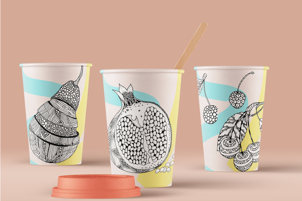 Fruits and berries - hand drawn set, a Decorative Illustration by ImHope (Photo 3 of 4)