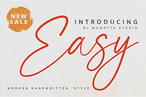 Easy Handwritten Font, a Handwritten Font by Muwatta Studio