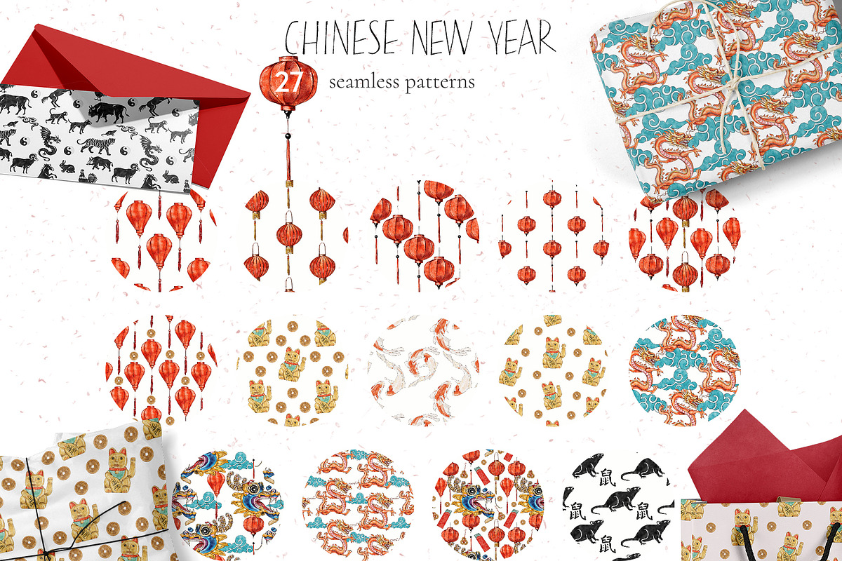 Chinese New Year watercolor clipart, an Illustration by lilisprints (Photo 4 of 4)
