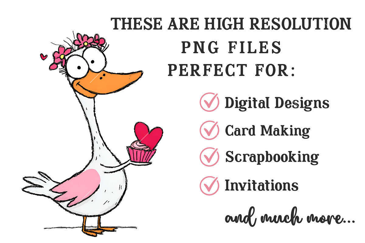 Valentine Goose Clipart, an Illustration by OK Design (Photo 4 of 6)