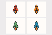 rocket icons, a Solid Icon by Vectorium Studio (Thumbnail 1 of 2)