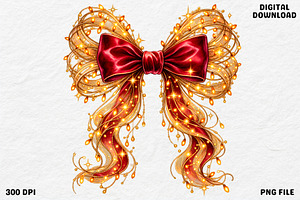 Christmas Red Bow PNG Clipart