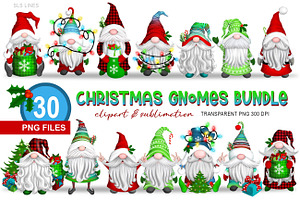 Christmas Gnomes Holiday Clipart