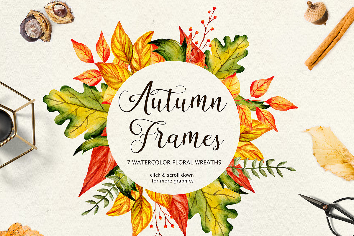 Fall in Love - Watercolor clipart, a Decorative Illustration by Astarte_design (Photo 6 of 12)