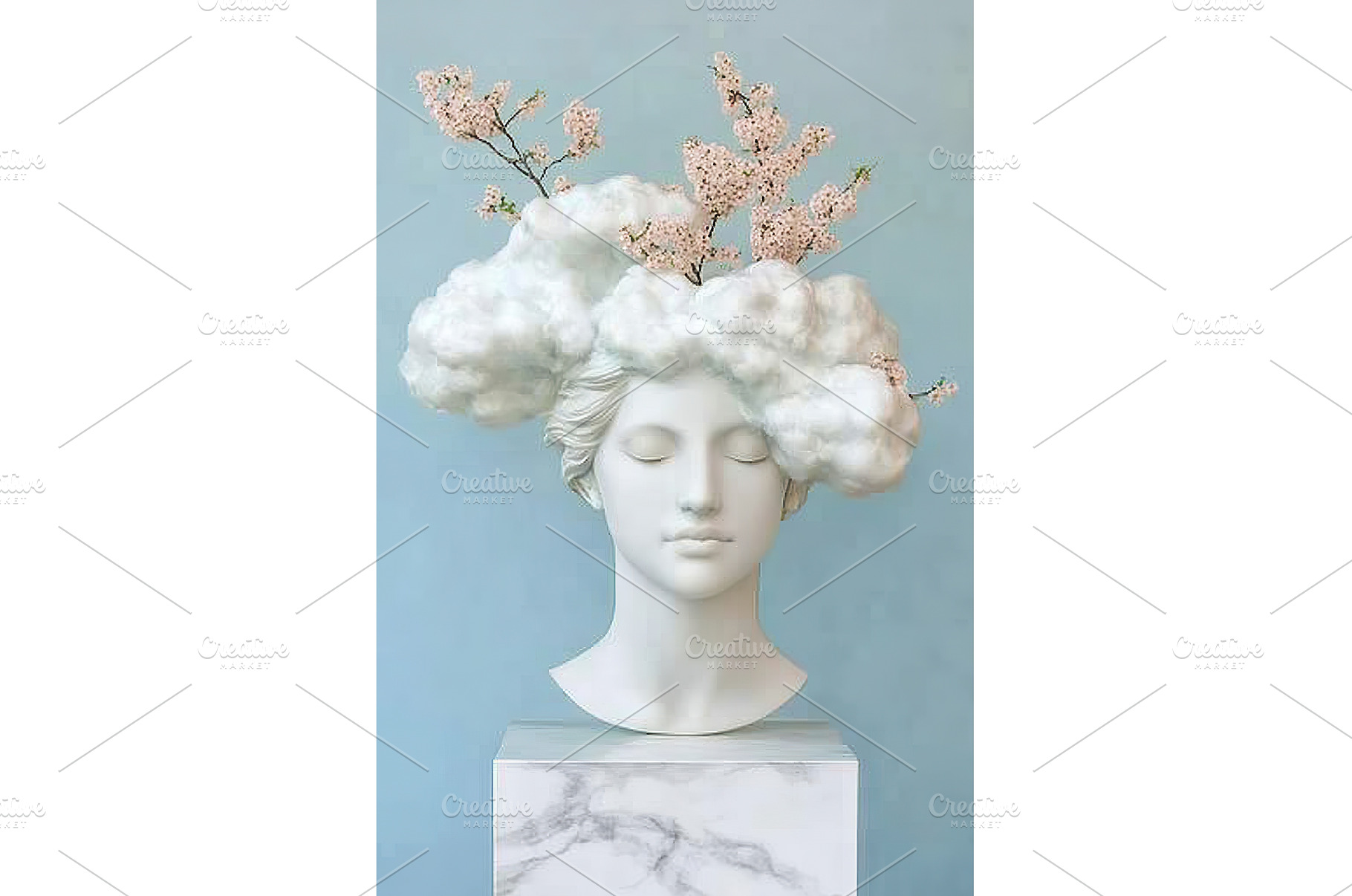 Sculpted Bust with Cloud Hair, a Nature Photo by Lermont51