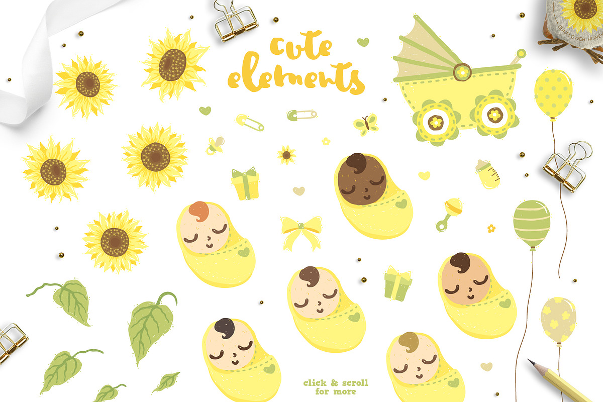 Yellow Sunflower Baby Shower, an Illustration by Euonia Meraki (Photo 2 of 8)