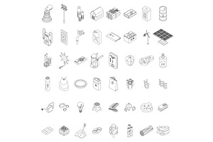 Natural resources icons set vector, an Illustration by Ylivdesign