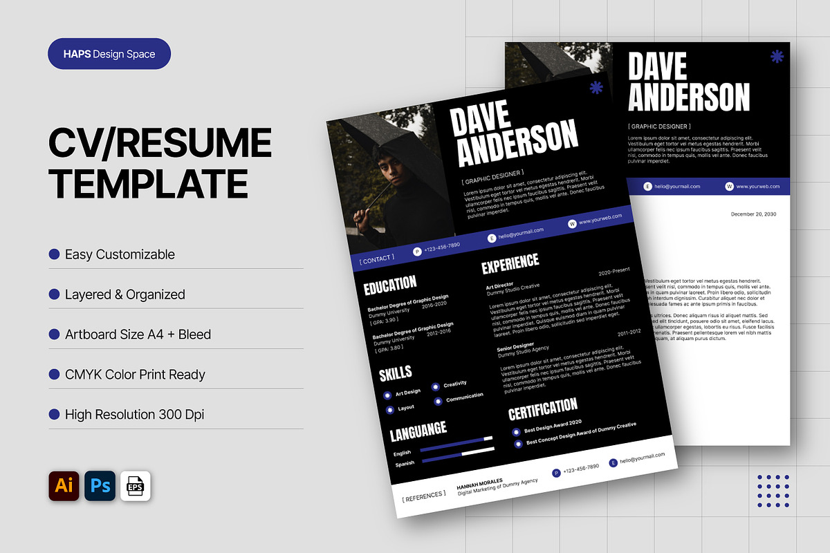 Cv Resume Template, a Resume Template by Haps Space