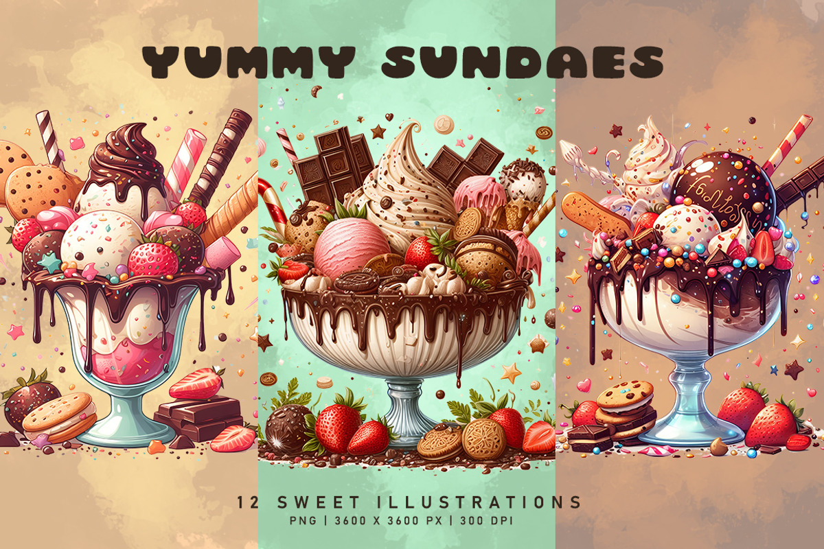 Yummy Sundaes, a Food Illustration by Digital Art Creations (Photo 6 of 9)