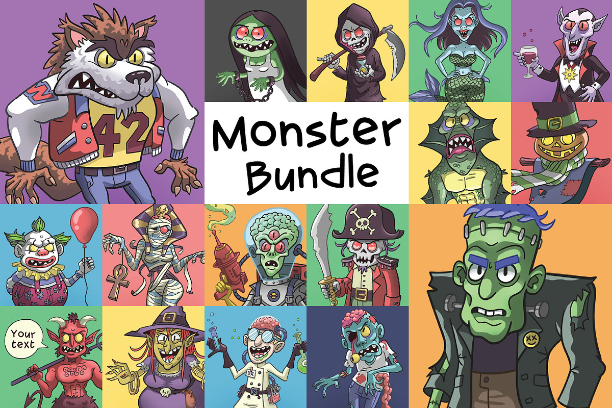 Monster Bundle, an Illustration by Cartoon Shop (Photo 1 of 16)