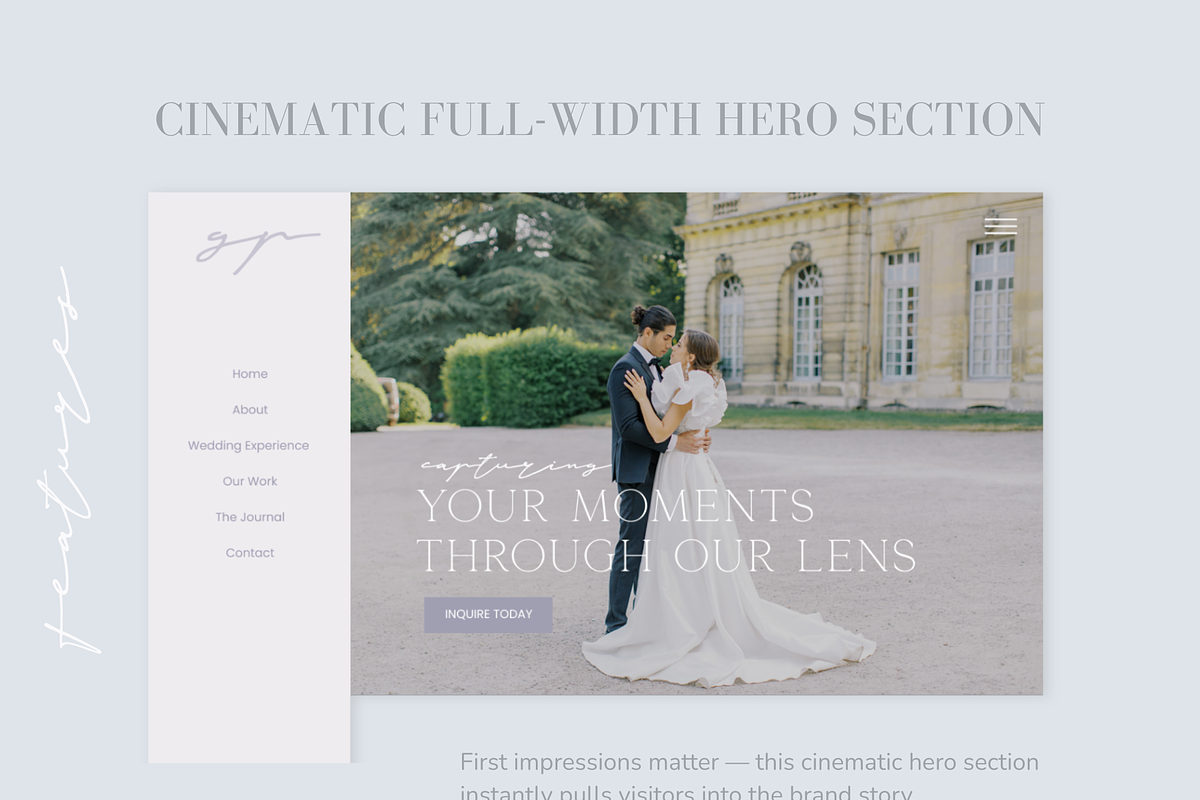 Wedding Photographer Showit Template, an App Template by Styled Web Shop (Photo 3 of 16)
