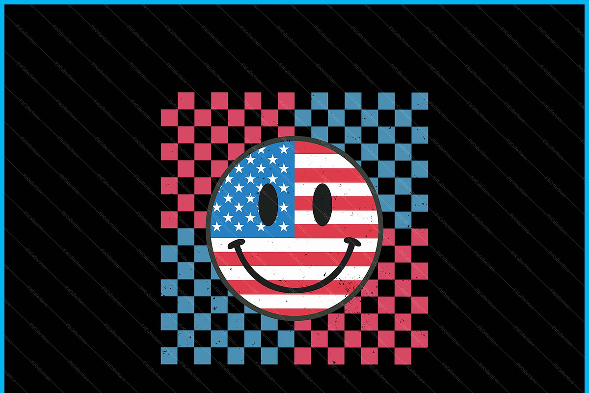 Holiday Groovy USA Smile SVG PNG, an Object Graphic by Creativeusart (Photo 2 of 4)