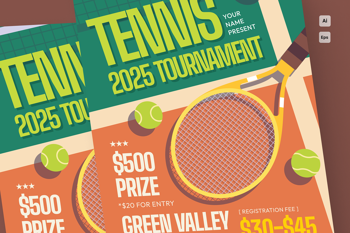 Tennis Tournament Flyer, a Flyer Template by MMPixelCraft (Photo 2 of 4)