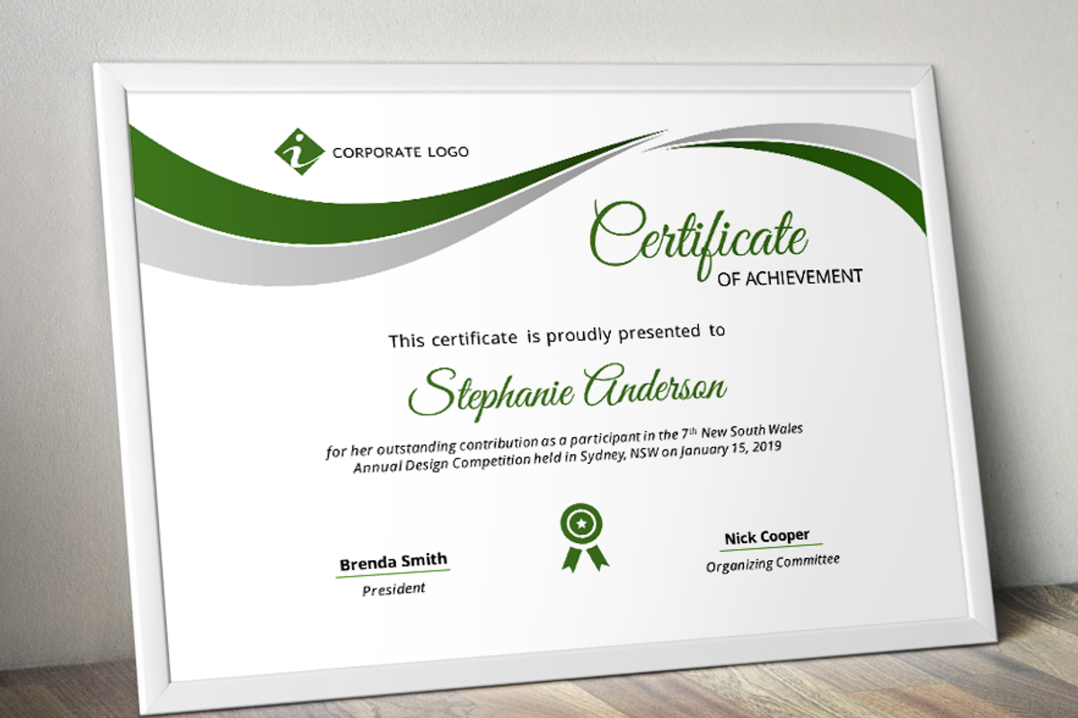 Corporate pptx certificate template, a Stationery Template by Inkpower (Photo 4 of 6)