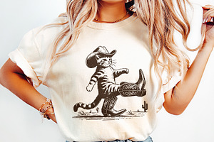 Funny Western Cowboy Cat Design