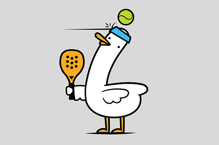 Silly Goose Padel Player PREMIUM, a Sport Illustration by Vector Kitchen by Zoljo