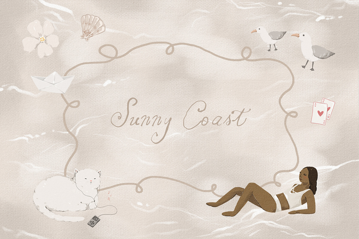 Summer beach. Hand drawn Icons, a Decorative Illustration by Kreker Kate (Photo 3 of 8)