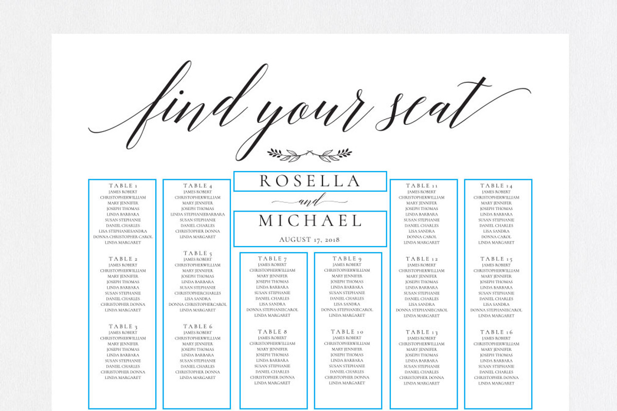Wedding seating chart SHR168, an Invitation Template by Shafura_Wedding (Photo 4 of 5)
