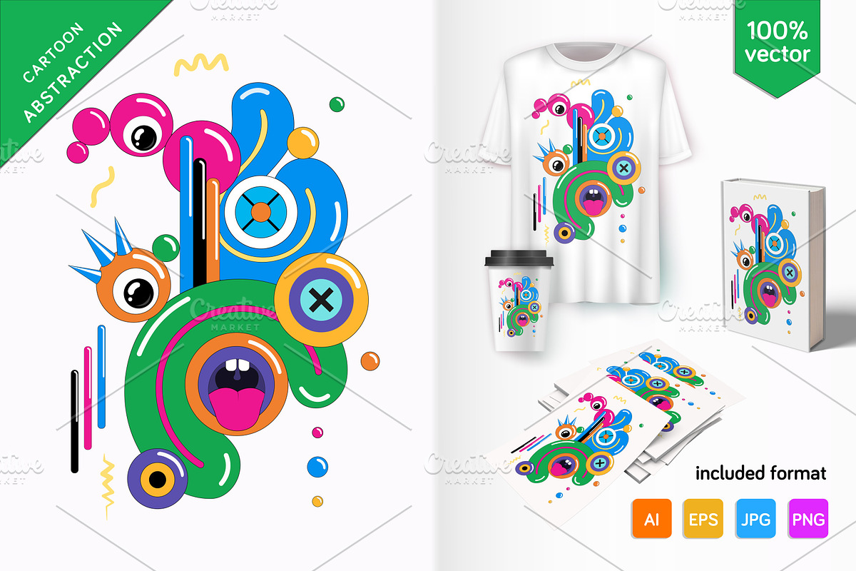Geometric Cartoon Abstraction 01., a Decorative Illustration by KENO Mascots (Photo 1 of 3)