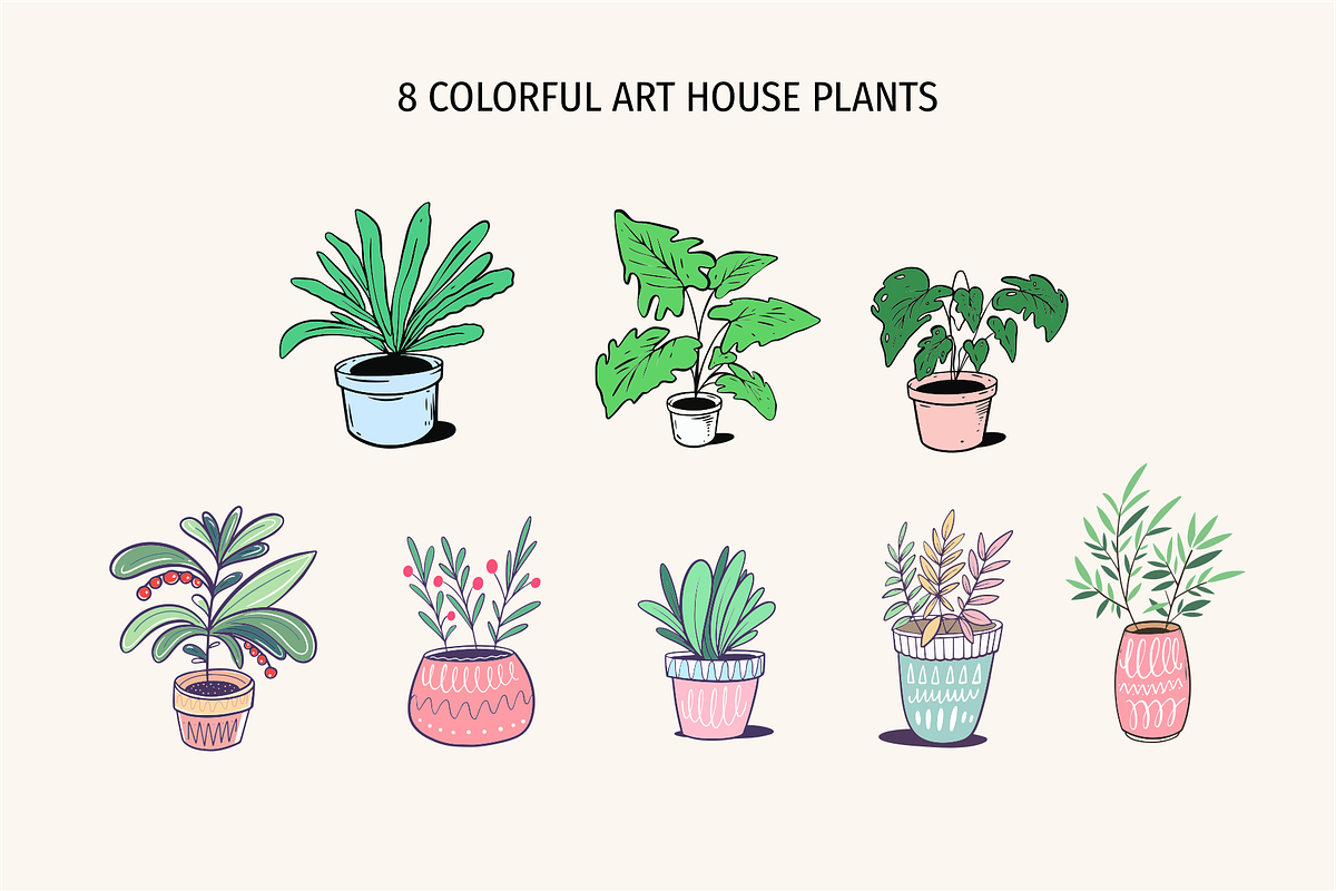 House Plant Doodles & Clipart, an Object Illustration by Oktyabr (Photo 2 of 6)