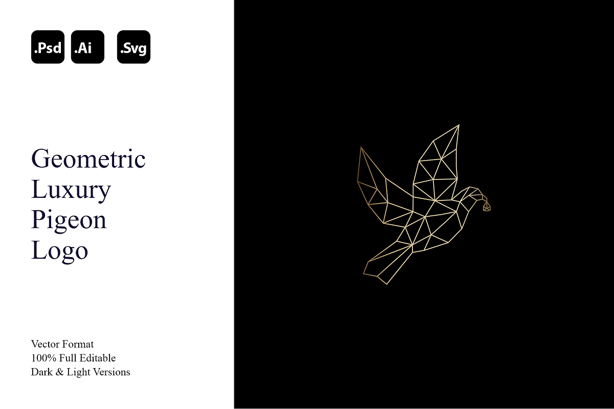 Geometric Luxury Pigeon Logo, a Branding & Logo Template by Luxury Logos (Photo 1 of 4)