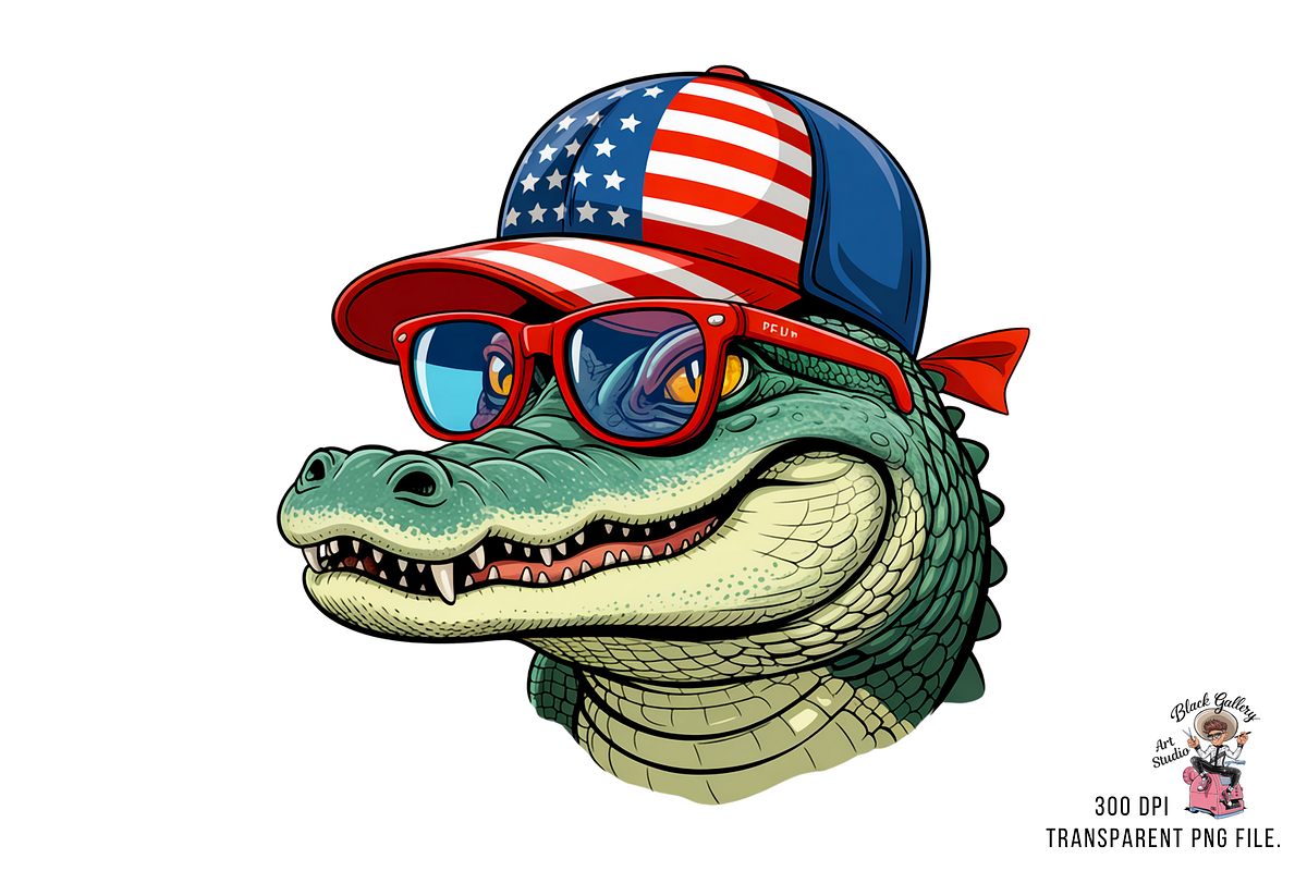 Alligator Png, Patriotic Png Bundle, an Illustration by Clipart Bloom (Photo 2 of 11)