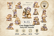 Cozy Hygge Forest Fussy Cuts, a Seasonal Illustration by Print Haven Mochi Vintage (Thumbnail 1 of 6)