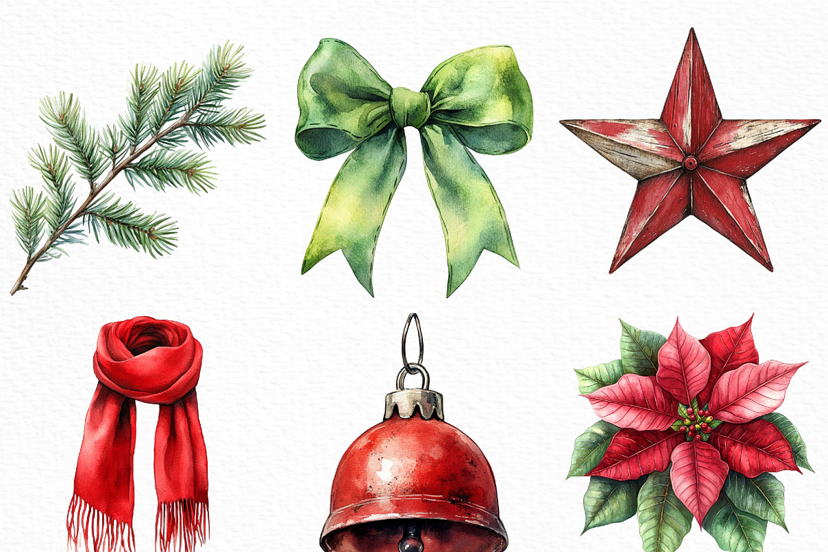 Rustic Red Green Christmas Winter, an Illustration by Craft Nest (Photo 3 of 5)