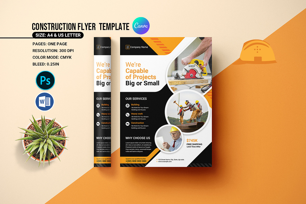 Construction Flyer Template, a Flyer Template by Template Shop (Photo 1 of 4)