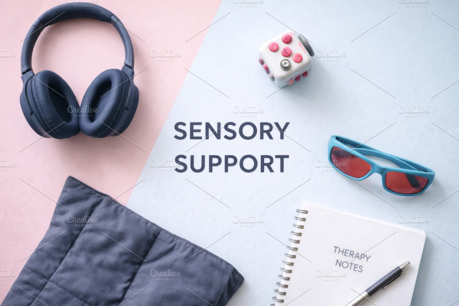 Sensory support concept with headpho, a Photo by Dvoevnore photos