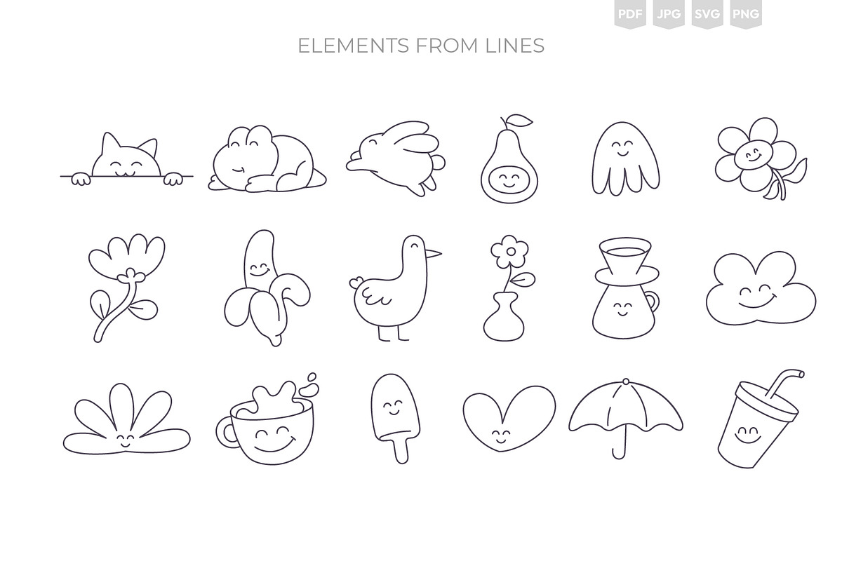 Line & Form Studio. Cute Elements., an Object Illustration by Ilia Design (Photo 5 of 11)