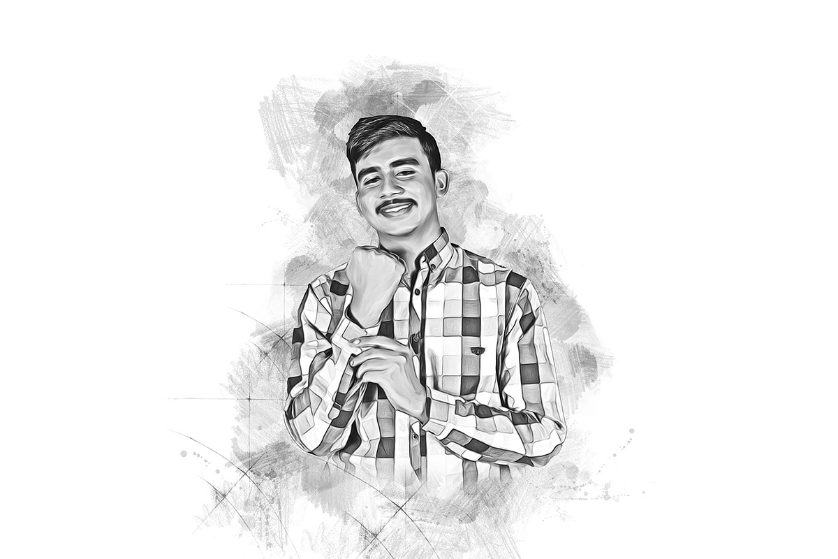 Oil Canvas Sketch Photoshop Action, an Action Add-On by Studio Retouch (Photo 2 of 11)