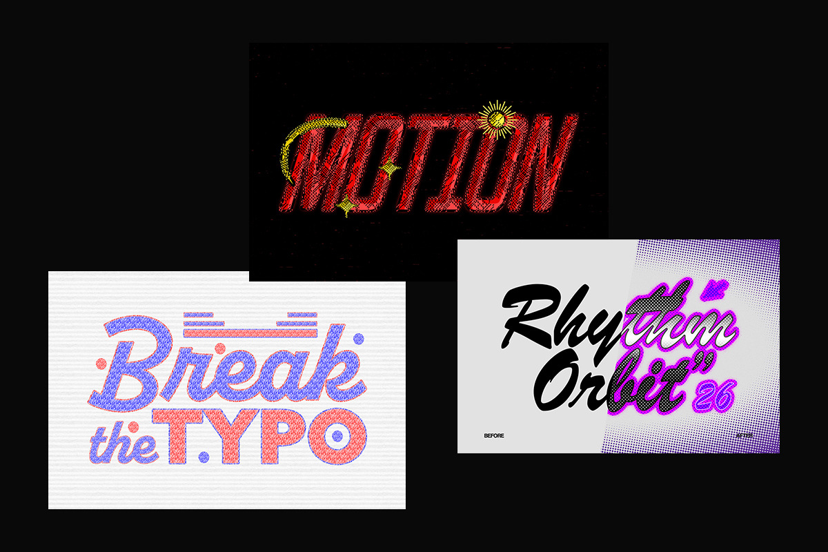 Retro Abstract Print Text Effect, a Layer Style Add-On by Matsero (Photo 2 of 4)