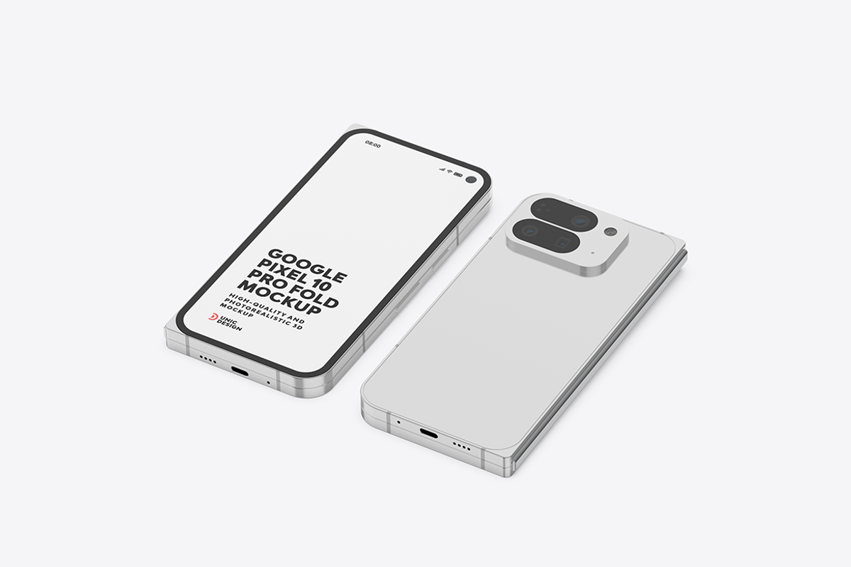 Google Pixel 10 Pro Fold Mockup, an Android Mockup by UnicDesign (Photo 9 of 13)