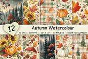 Autumn Watercolour Digital Paper, a Pattern Graphic by FloridPrintables (Thumbnail 1 of 8)