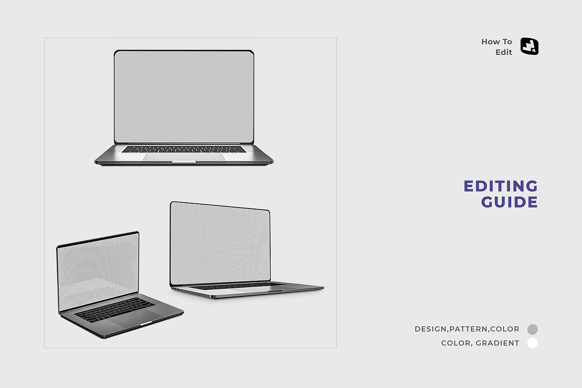 Set Of MacBook Pro Laptops Mockup, a Books & Magazine Mockup by Designertale (Photo 7 of 9)