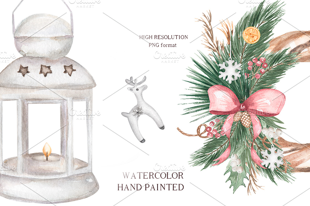 Watercolor Christmas Holidays, a Seasonal Illustration by MayaNavits (Photo 13 of 16)