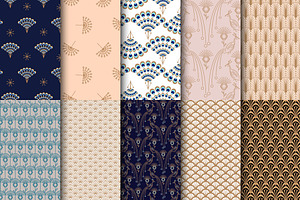 Peacock Fest - Seamless Patterns