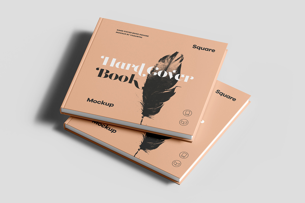 Hard Cover Square Book Mock-up, a Books & Magazine Mockup by Yogurt86 (Photo 10 of 19)