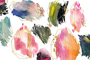 SPRING 63 PNG! WATERCOLOR BLOBS+GOLD, a Texture Graphic by holaholga (Thumbnail 4 of 6)
