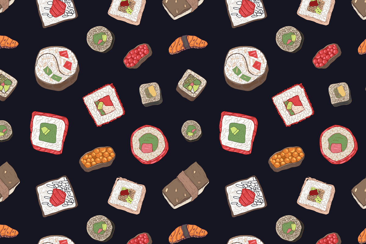 Sushi, hand drawn bundle, a Food Illustration by Good Studio (Photo 25 of 32)